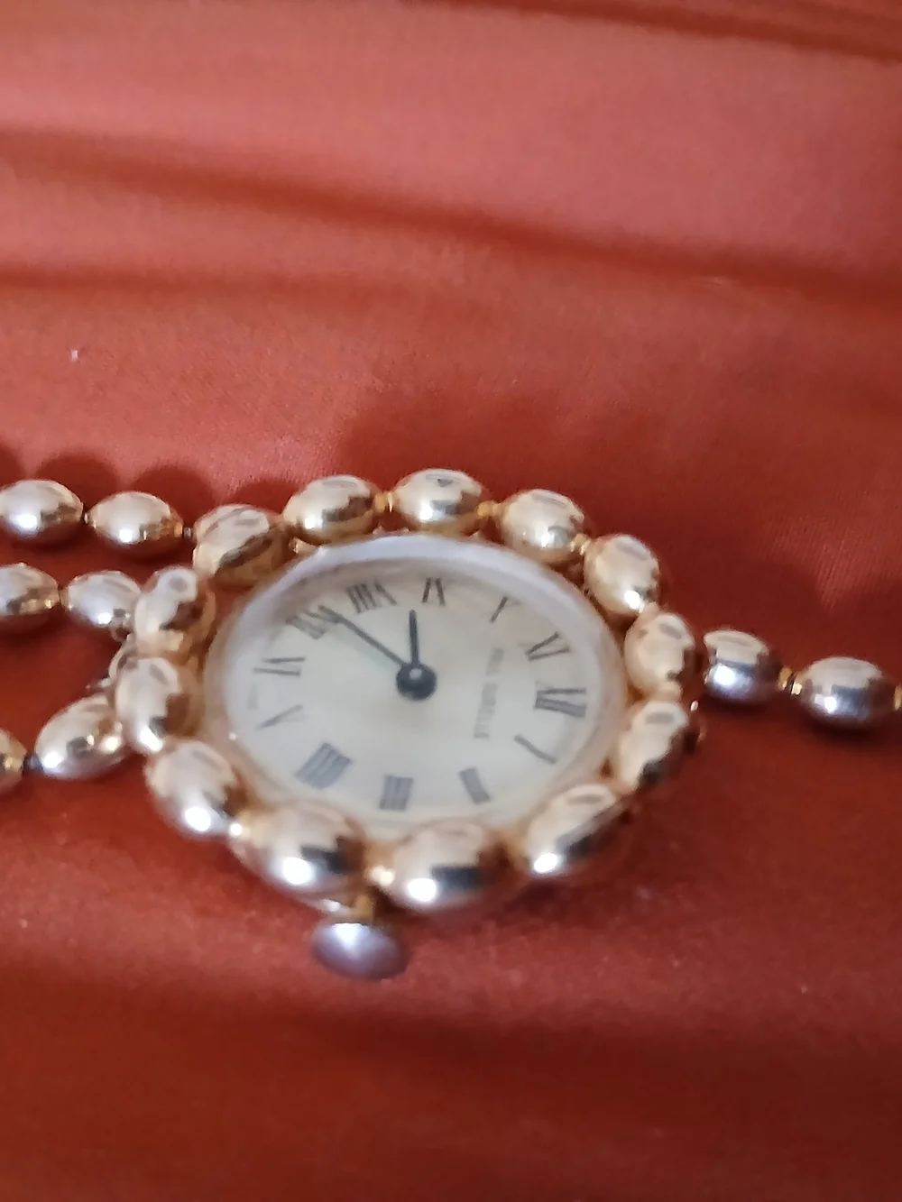 Gold-Tone Long Beaded Necklace Watch - Women Accessories